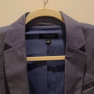 Ann Taylor Blue Cotton Blazer